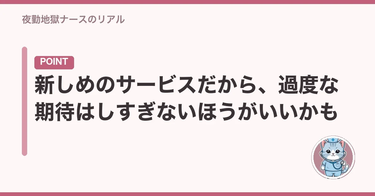 新しめのサービスだから、過度な期待はしすぎないほうがいいかも