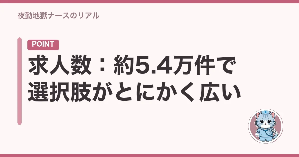 求人数：約5.4万件で選択肢がとにかく広い