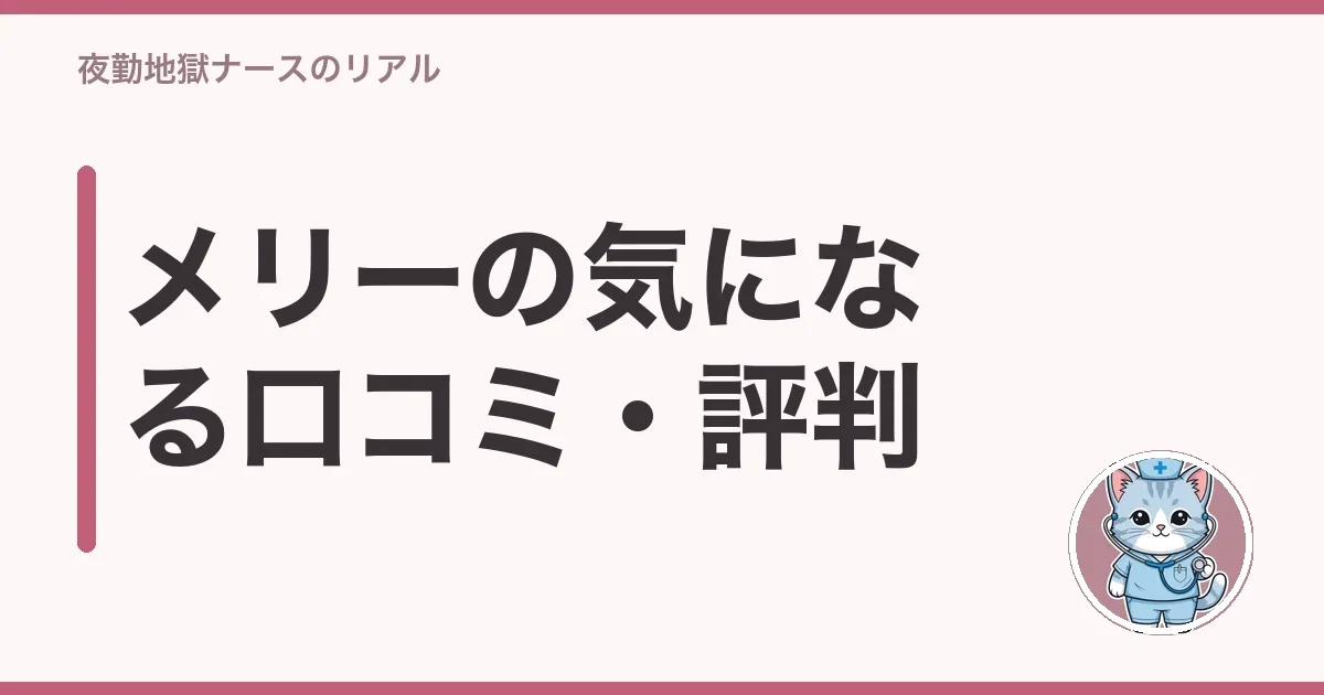 メリーの気になる点・注意点