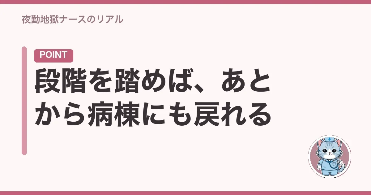 段階を踏めば、あとから病棟にも戻れる