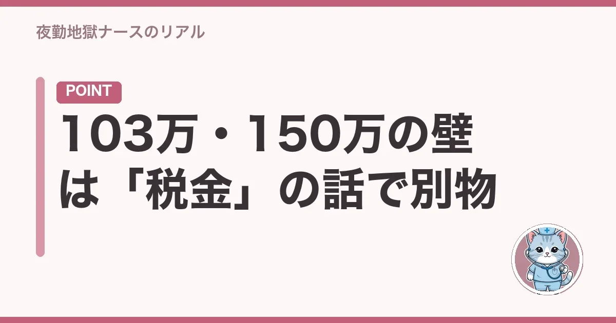 103万・150万の壁は「税金」の話で別物