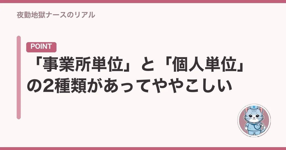 「事業所単位」と「個人単位」の2種類があってややこしい
