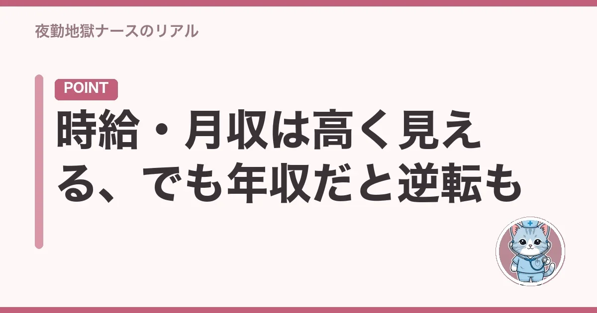 時給・月収は高く見える、でも年収だと逆転も
