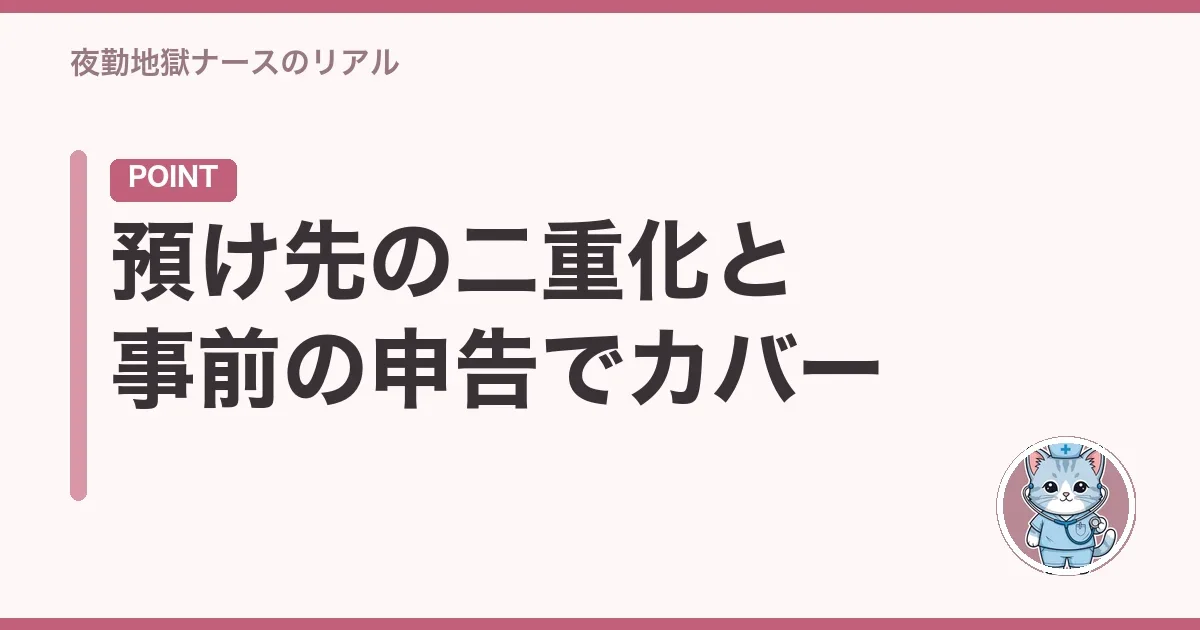 預け先の二重化と事前の申告でカバー
