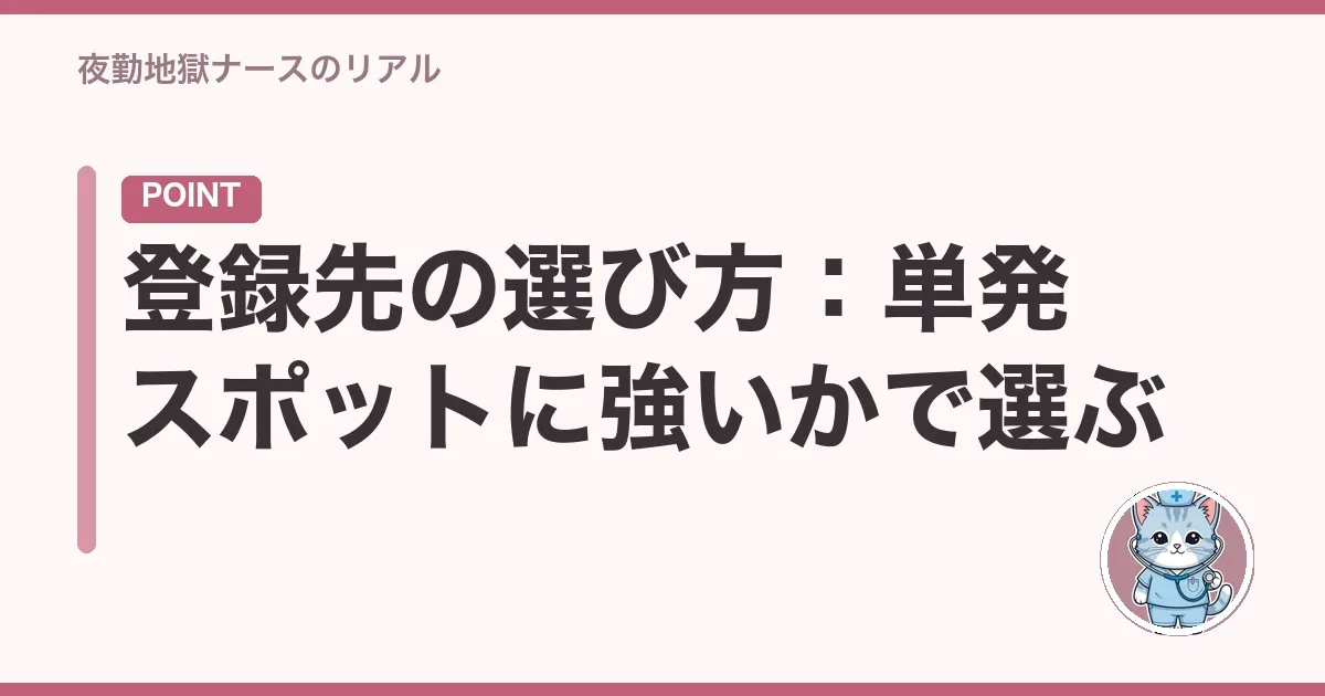 登録先の選び方:単発スポットに強いかで選ぶ