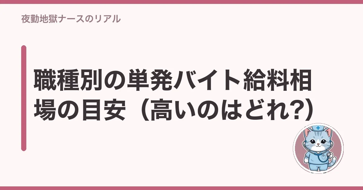職種別の単発バイト給料相場の目安(高いのはどれ?)