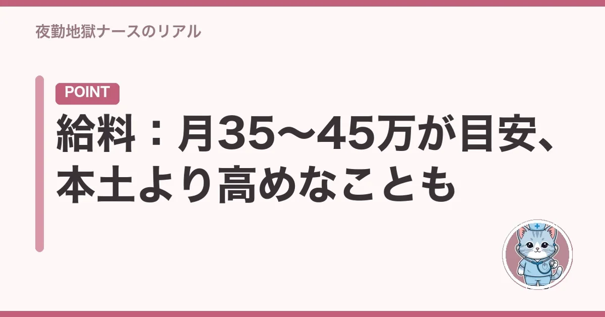 給料：月35〜45万が目安、本土より高めなことも