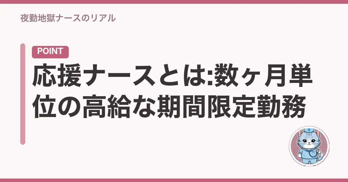 応援ナースとは:数ヶ月単位の高給な期間限定勤務