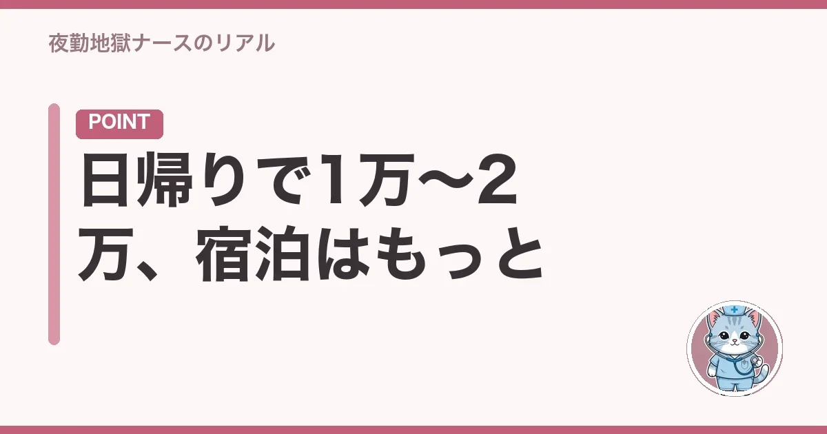 日帰りで1万〜2万、宿泊はもっと