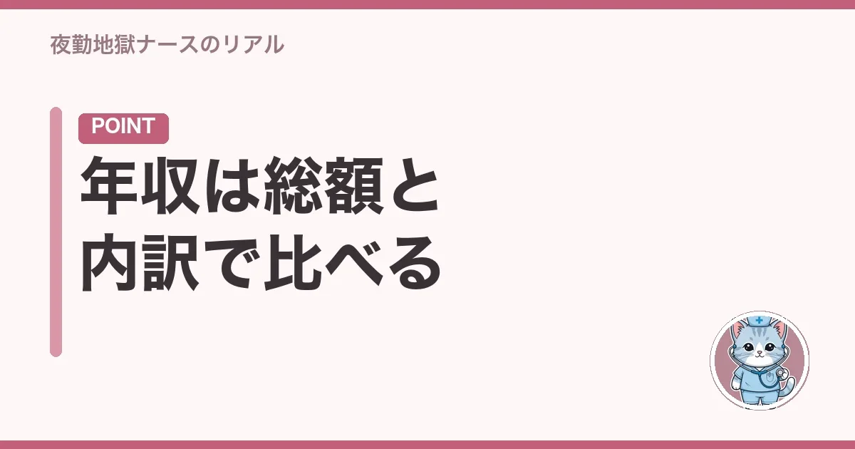 年収は総額と内訳で比べる