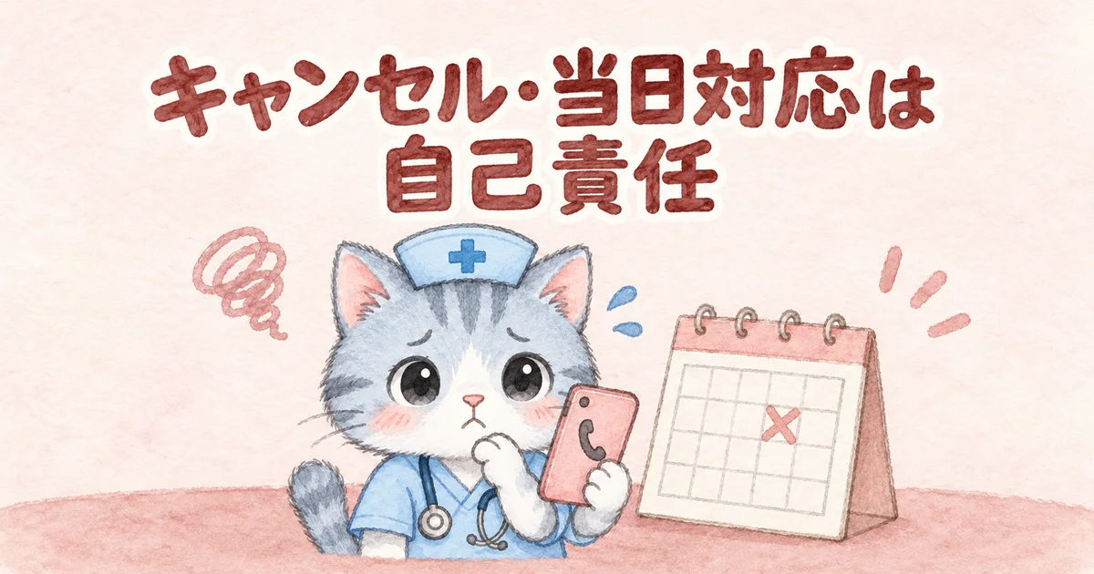 キャンセル・当日対応は自己責任