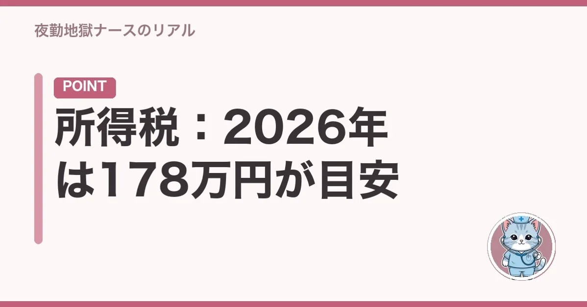 所得税:2026年は178万円が目安