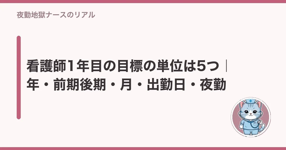 看護師1年目の目標の単位は5つ|年・前期後期・月・出勤日・夜勤