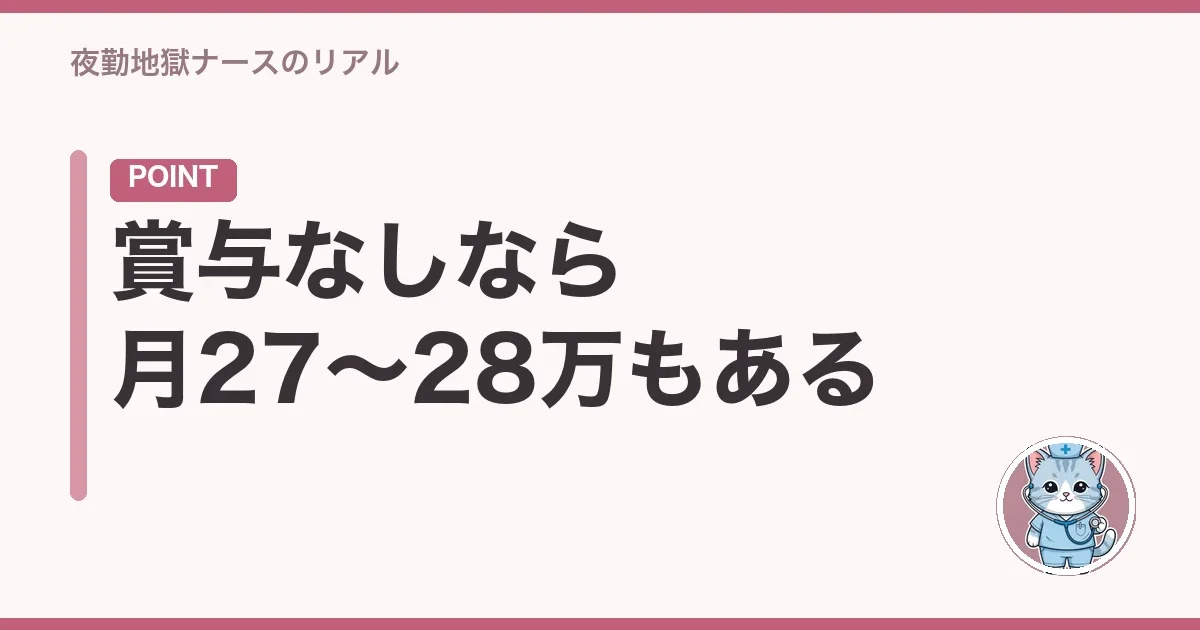 賞与なしなら月27〜28万もある