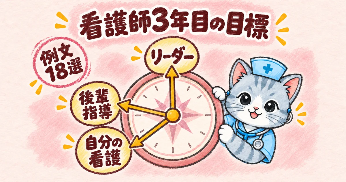 看護師3年目の目標(コンパスの図解)