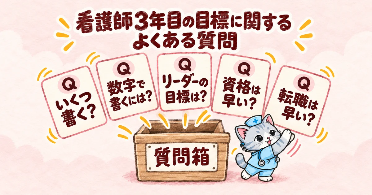 看護師3年目の目標に関するよくある質問(質問箱の図解)