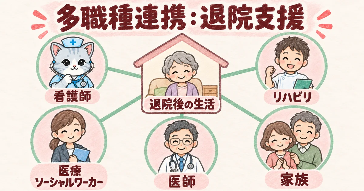 多職種連携:退院支援(放射図の図解)