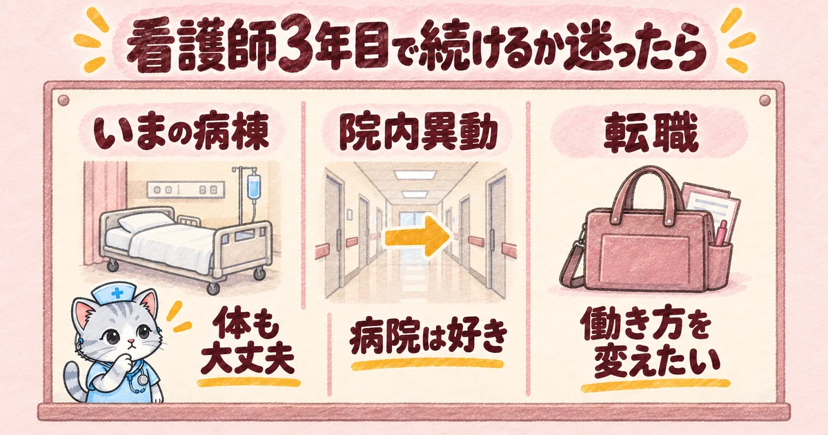 看護師3年目で続けるか迷ったら(メニュー表の図解)