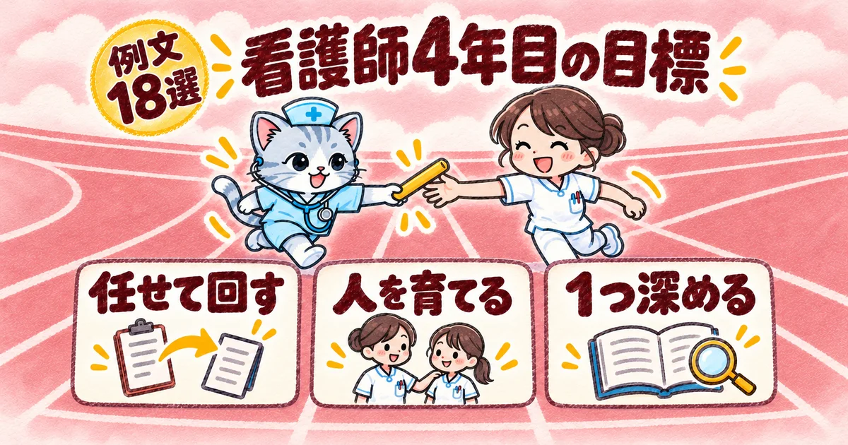 看護師4年目の目標(バトンリレーの図解)